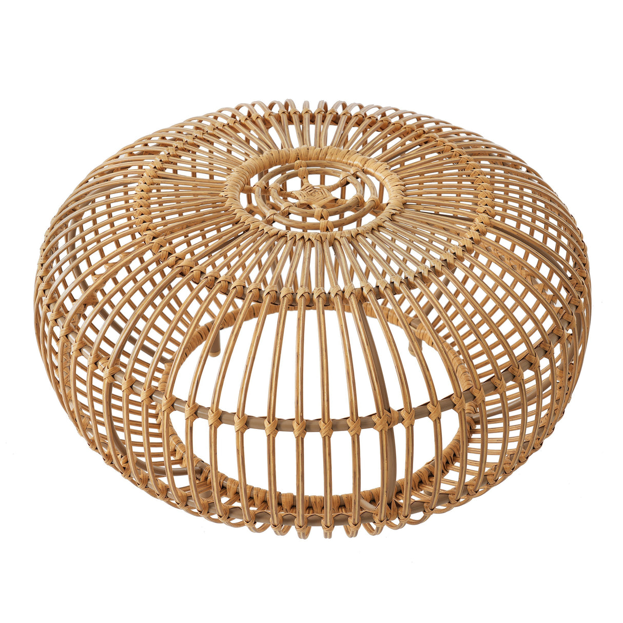 Coffee Table - Bohemian Faux Rattan Weave Accent Table