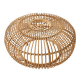 Coffee Table - Bohemian Faux Rattan Weave Accent Table