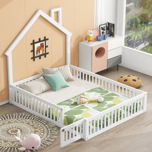 House Platform Bed With Guardrail