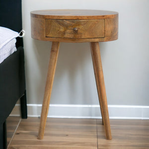 Nordic Circular Shaped Bedside, 1-Drawer
