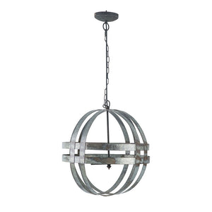 4 Light Galvanized Chandelier, Hanging Light Fixture With Adjustable Chain For Kitchen, Bulb Not Included - Gray