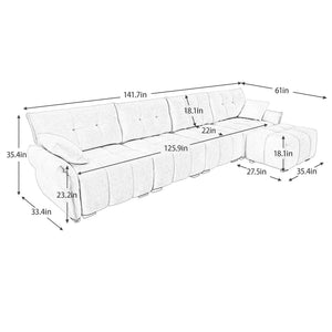 Modular 4-Seater Sofa With Ottoman