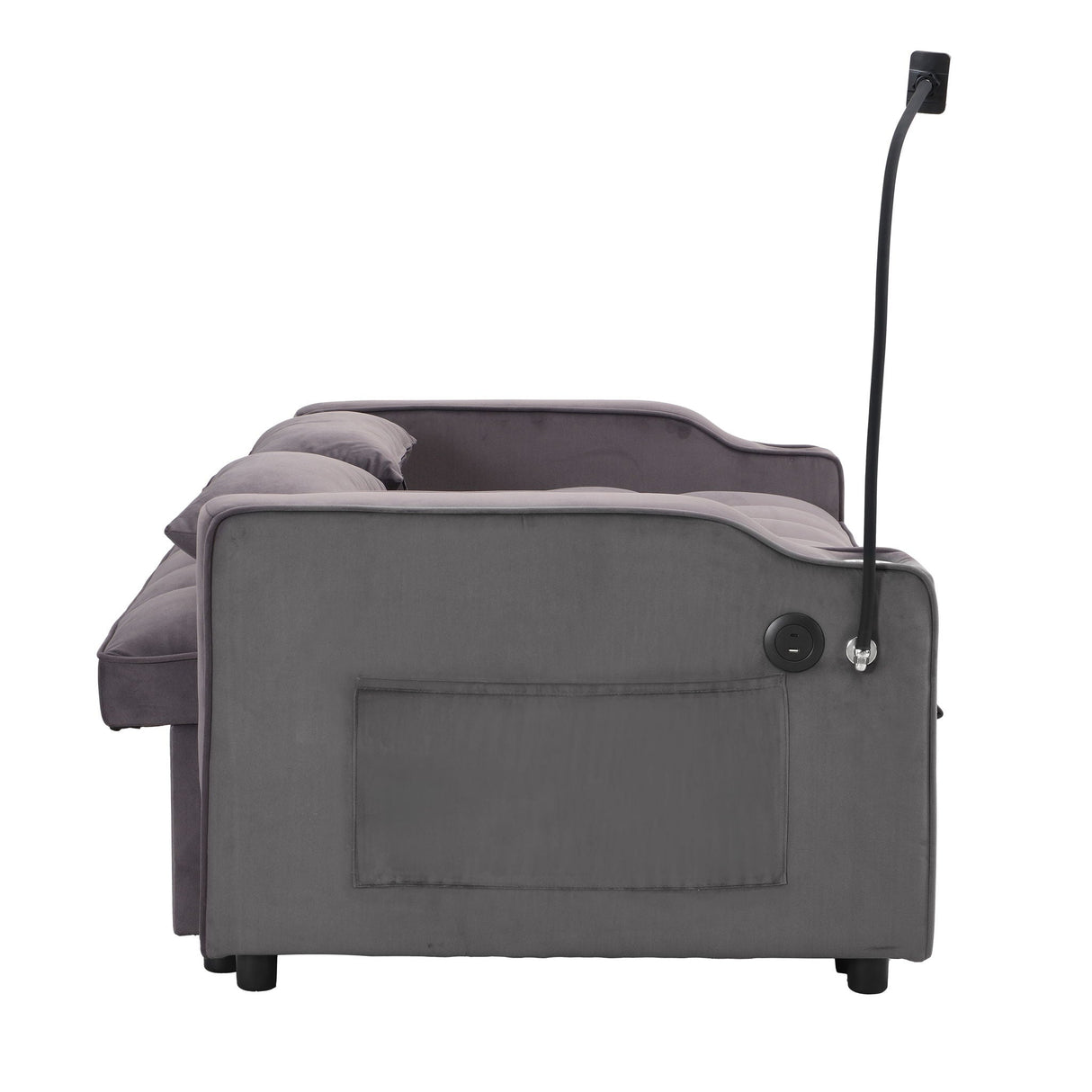 Sofa Bed With Trundle For Small Rooms - Dark Gray