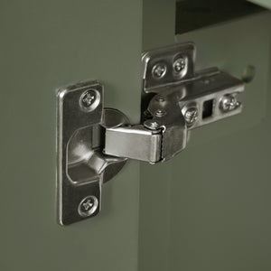Elegant Olive Green 30' Bathroom Vanity with Ceramic Sink and Ample Storage, Solid Wood and MDF Construction