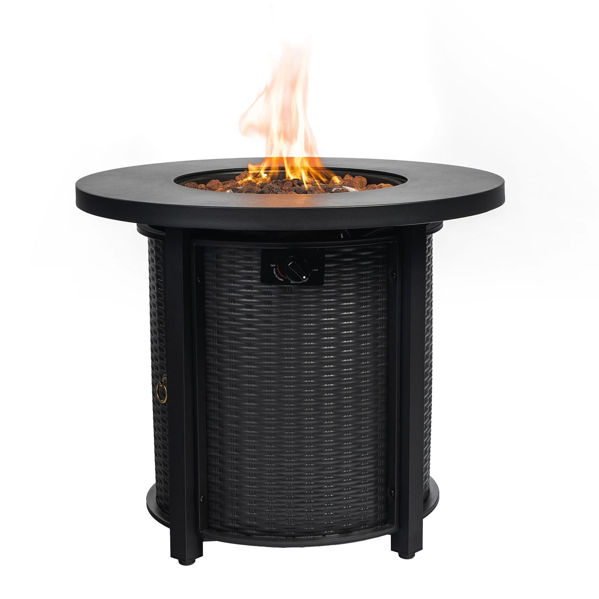 30" Propane Gas Fire Pit Table, 50000 BTU Round Steel Fire Pit