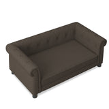 Elegant Rectangular Pet Bed for Small and Medium Dogs - Dark Brown
