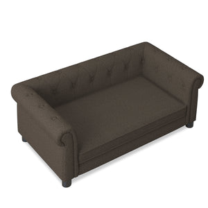 Elegant Rectangular Pet Bed for Small and Medium Dogs - Dark Brown