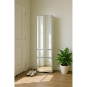 Elise - Slim Modular Closet Cabinet With Mirror - White