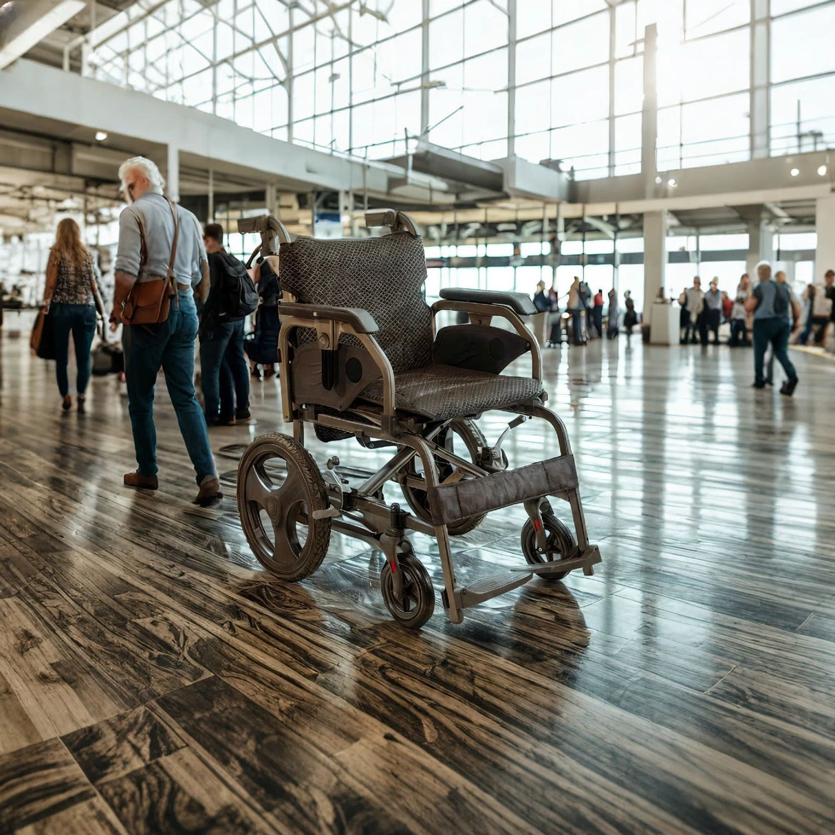 Lightweight Foldable Transport Wheelchair for Adults