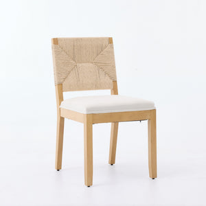 Mid-Century Modern Rope Rattan Dining Chairs Set of 2