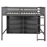 Loft Bed With 8 Open Storage Shelves And Built In Ladder