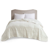 Oversized Down Alternative Blanket with Satin Trim