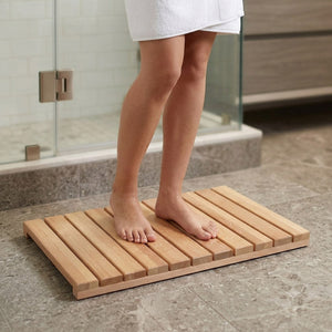 Cedar Wood Shower Mat - Non-Slip Slatted Bath Mat