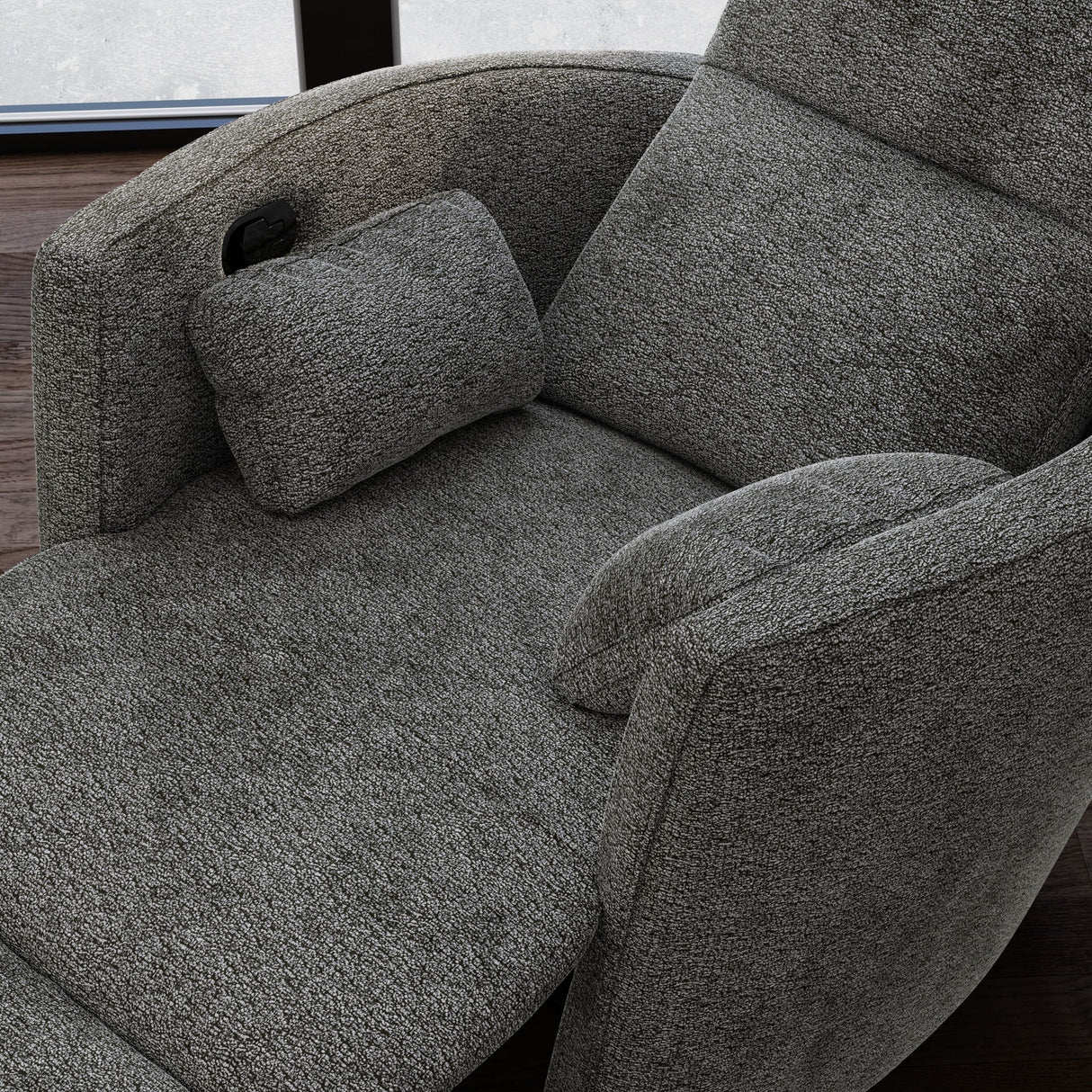 Milan - Swivel Recliner With Manual Footrest - Gray