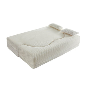 Floor Convertible Sleeper Sofa Bed With 2 Pillows