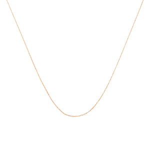 Solid 10K Yellow Gold 0.5mm Slim and Dainty Unisex 18" Rope Chain Necklace