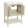 Modern Bathroom Vanity With Sink, Rectangular Cabinet With Open Shelf And Closed Storage