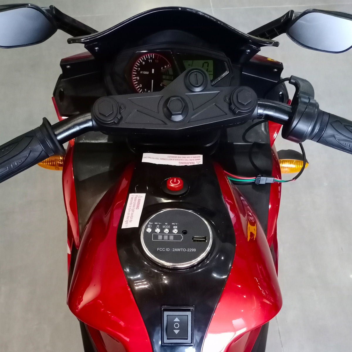 Kids 12V Motorcycle With Training Wheels, Manual Throttle, And Lighting Wheels For Boys And Girls Ages 3-6 - Red
