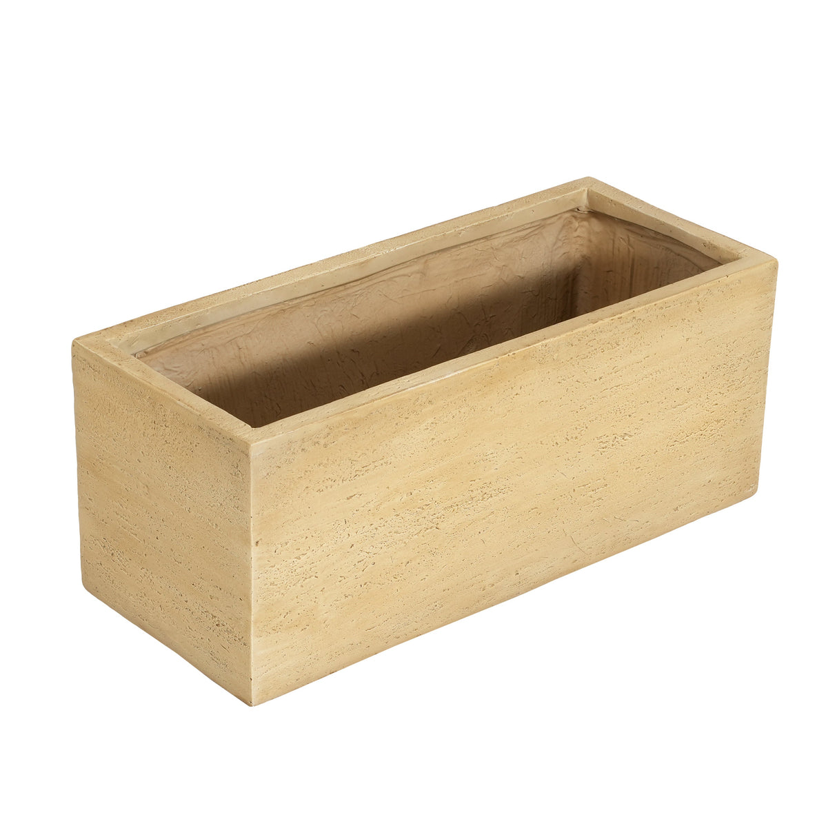 MGO Handmade Rectangle Planter Box, Travertine Beige