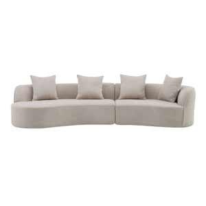 126" Curved Sectional Sofa (Almond-D28 Full Foam)