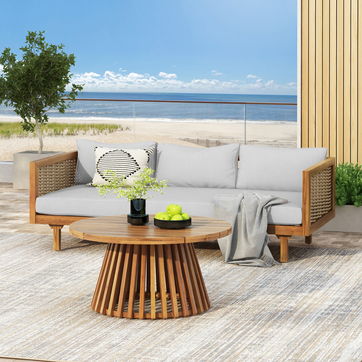 Wicker Patio Furniture Set Outdoor Rattan Sectional Set