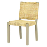 Solid Wood Rattan Backrest Dining Chairs, Set of 2