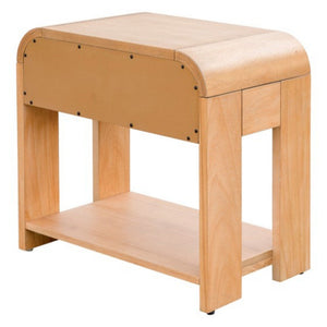 1 Drawer Waterfall Nightstand With Mid Century Design - Natural