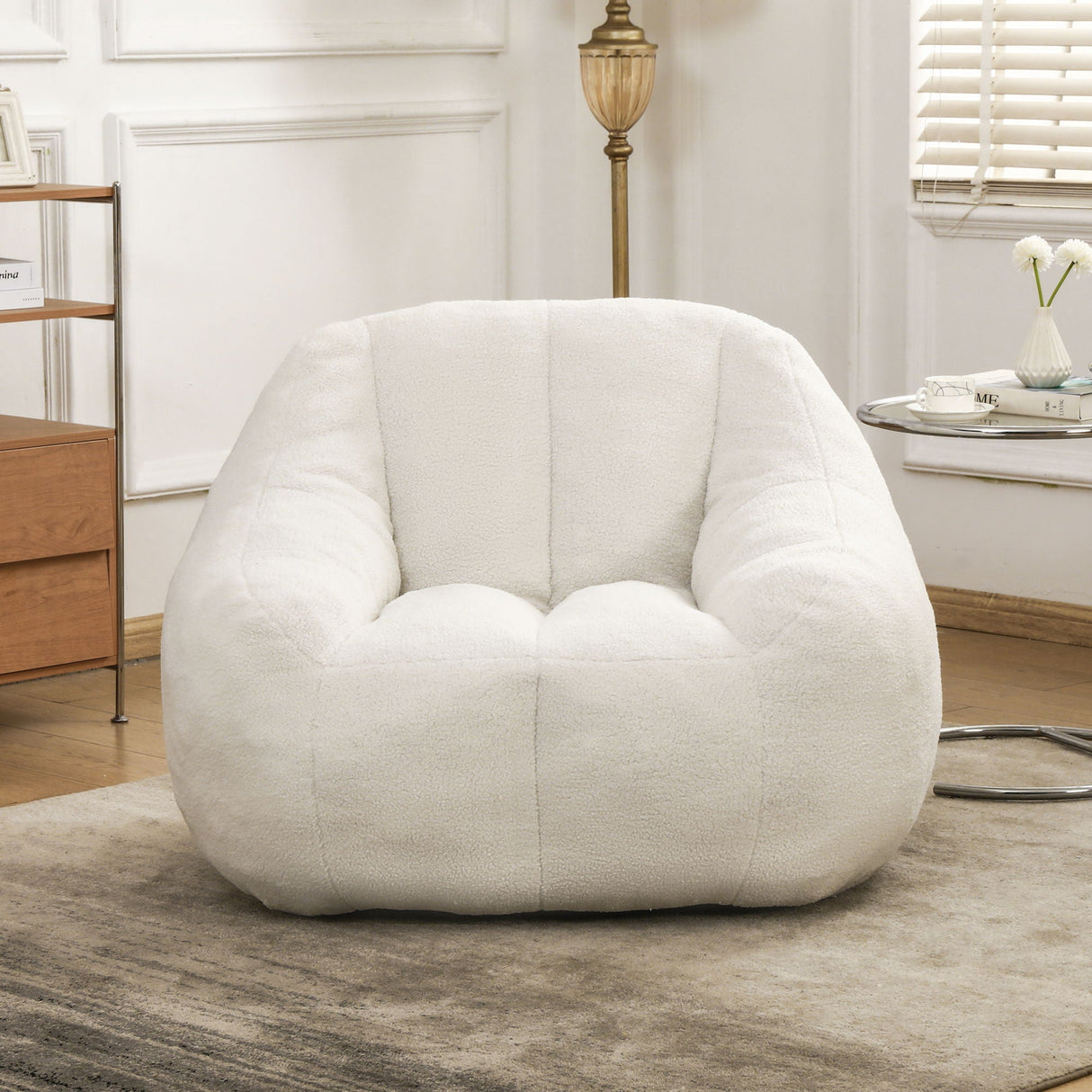 Comfy Bean Bag Chair With Memory Foam Filler, Tufted Soft