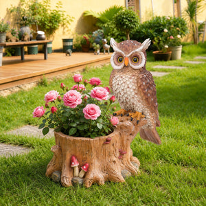 Decorative Owl Garden Planter Pot on Branch