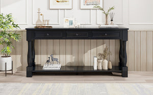 TREXM 63" Long Console Table with Drawers and Shelf
