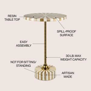 Calix Contemporary Minimalist Metal/Cork Round End Table