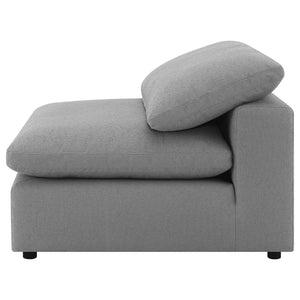 Segoura - 5 Piece Upholstered Modular Sectional With Reclined Back Pillows - Gray