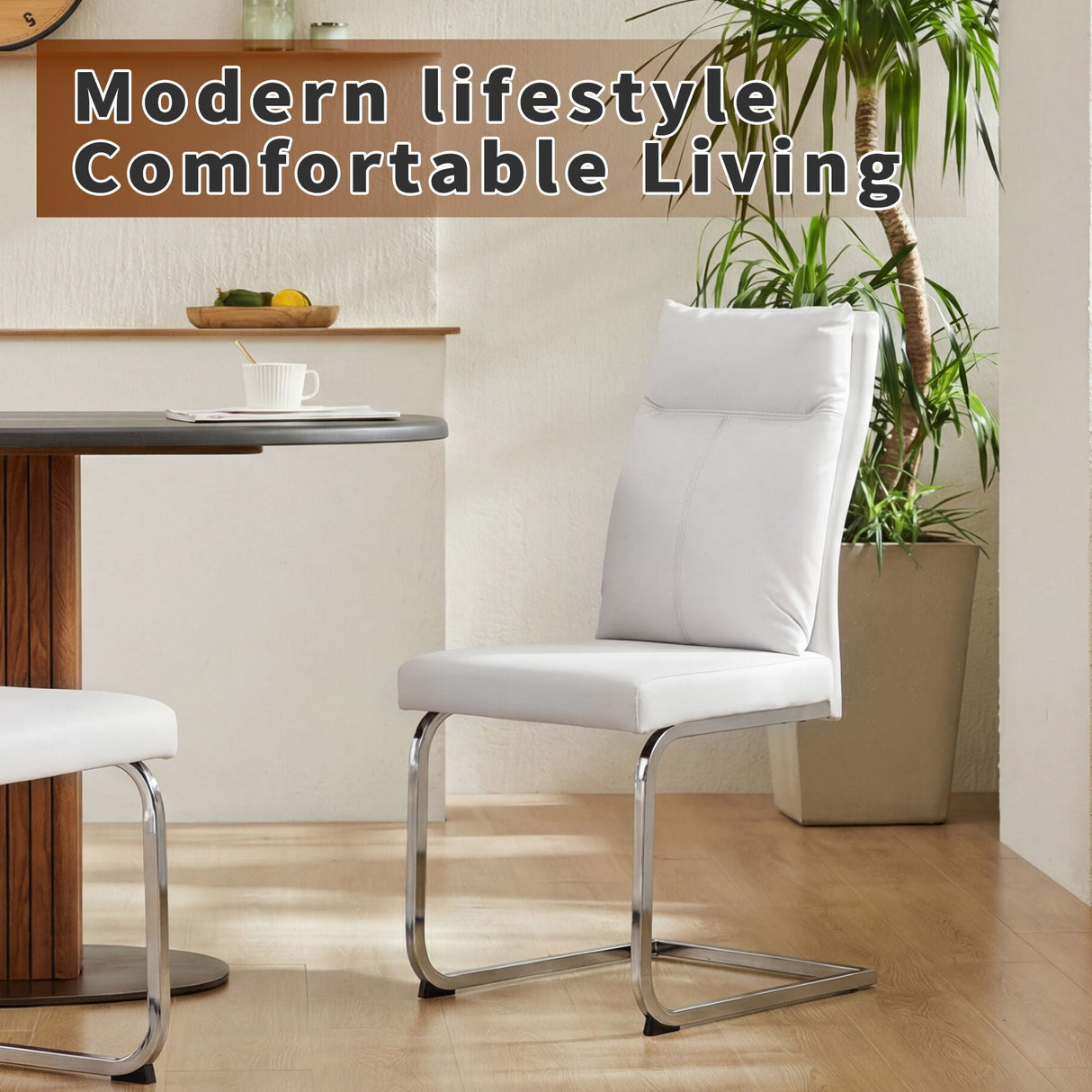 Modern Dining Chair SetWith Soft Cushion Backrest (2 Pieces)