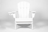 Folding adirondack chair with dual cup holders