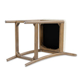 27" Upholstered Counter Stool with Arched Back Wood, Set of 2