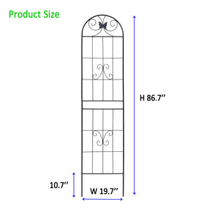 4 Pack Metal Garden Trellis 86.7" x 19.7" Rustproof Trellis for Climbing Plants Outdoor Flower Support Black