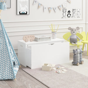 Toy Storage Organizer With Rolling Drawer - White