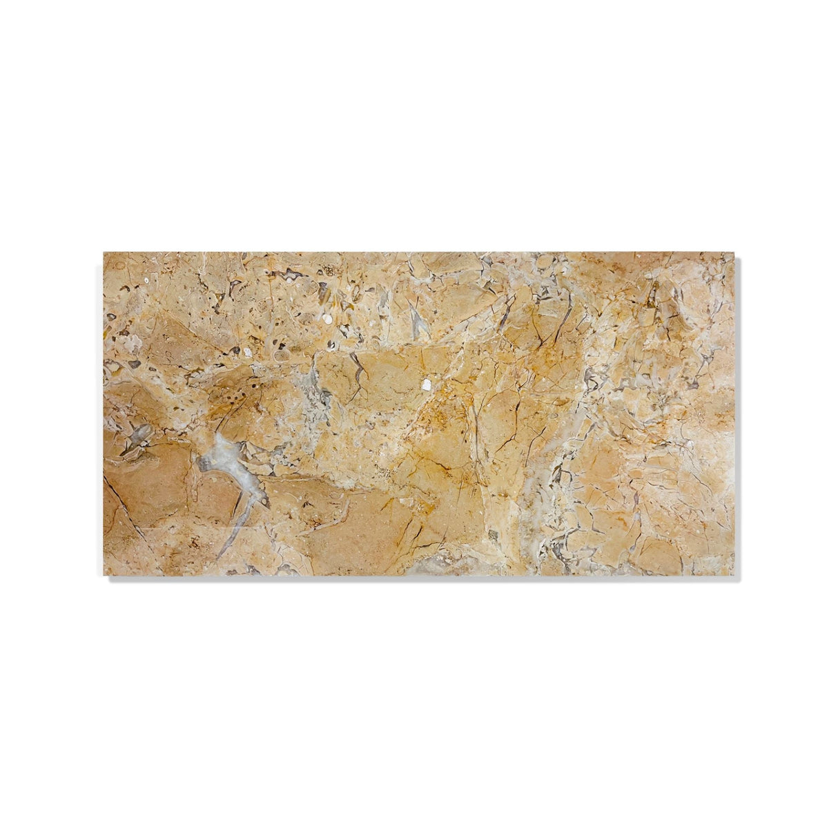 Marble For Floor And Wall Polished Marble Tile Stone (Set of 4) - Beige / Gold