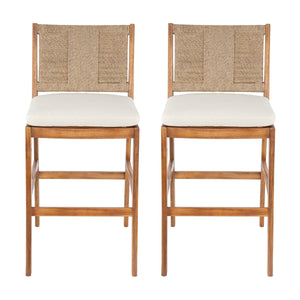 Outdoor Acacia Wood Bar Stools (Set of 2)
