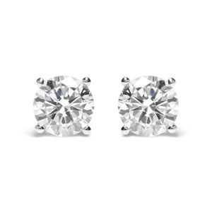 IGI Certified 14K White Gold 5.00 Cttw Round Brilliant-Cut Lab Grown Diamond Classic 4-Prong Stud Earrings with Screw Backs (F-G Color, SI1 Clarity)