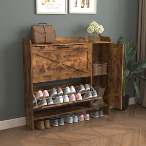 Shoe Storage Cabinet with 2 Flip Drawers