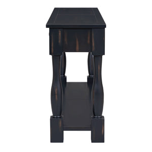 TREXM 63" Long Console Table with Drawers and Shelf