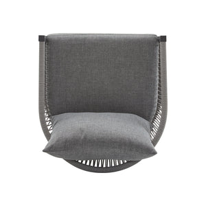 Modern Curved Aluminum Lounge Chair With Stylish Rope Weave Design And Cushioned Comfort For Outdoor