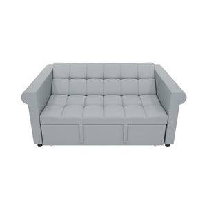 Compact Loveseat With Trundle Sleeper And Storage Pocket - Gray