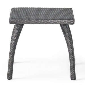 Luminant Outdoor Side Table with Iron Frame - Gray