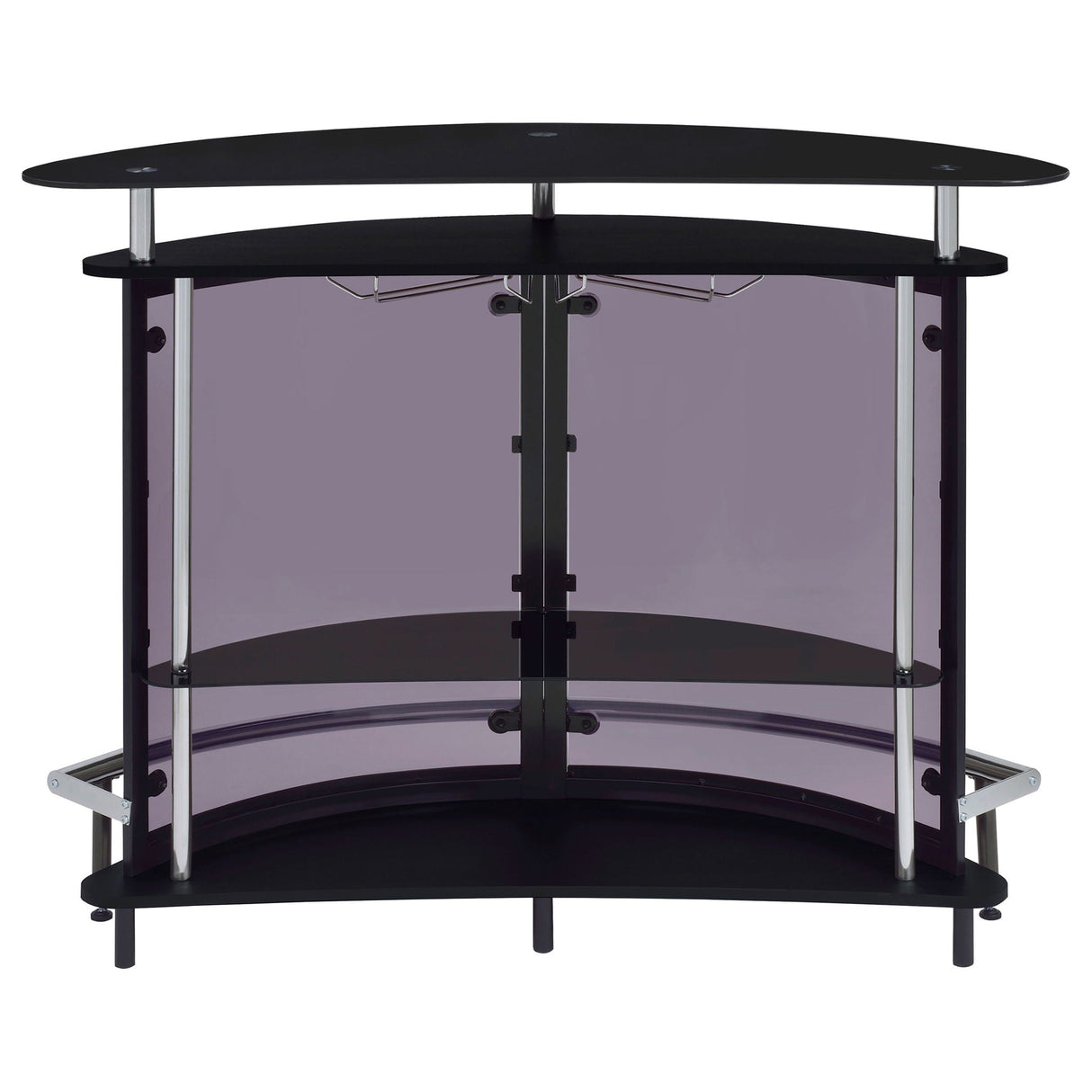 Strick & Bolton - Freestanding Glass Top Home Bar Wine Cabinet With Panels - Black