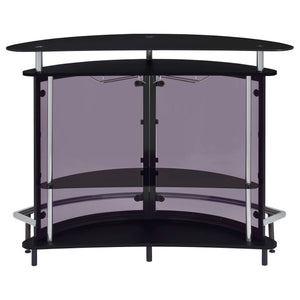 Strick & Bolton - Freestanding Glass Top Home Bar Wine Cabinet With Panels - Black