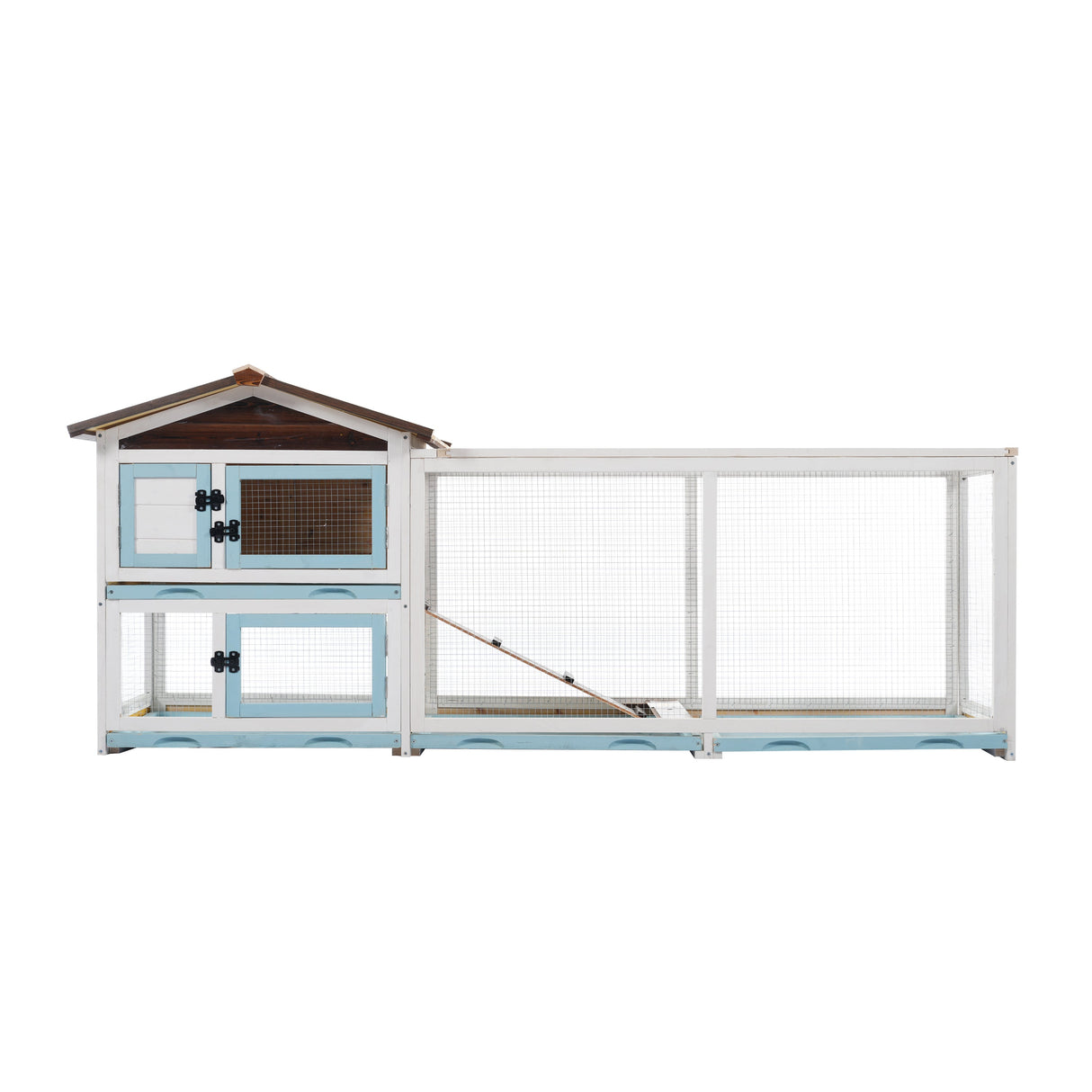 Outdoor Multi-Level Fir Wood Rabbit Hutch