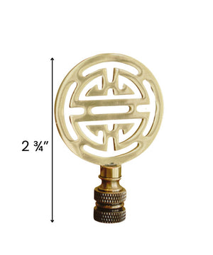 Vintage Scroll Solid Brass Lamp Finial Antique Brass, 2.8"h