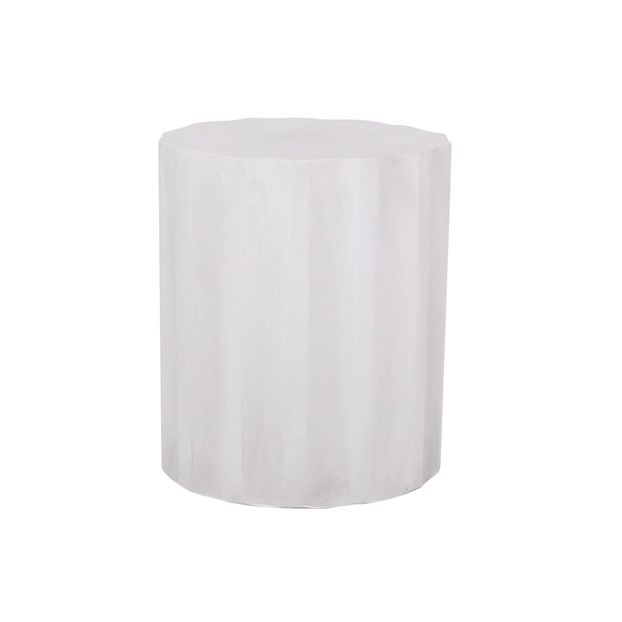 Outdoor End Table With Soft Wave Edge - Antique White